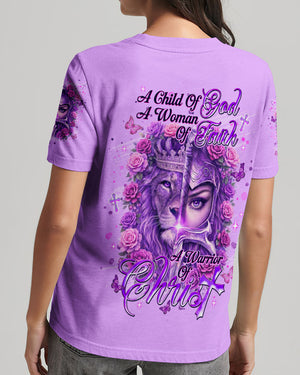 A Child Of God A Woman Of Faith Lion Warrior Women's All Over Print Shirt - Tlnt1601261