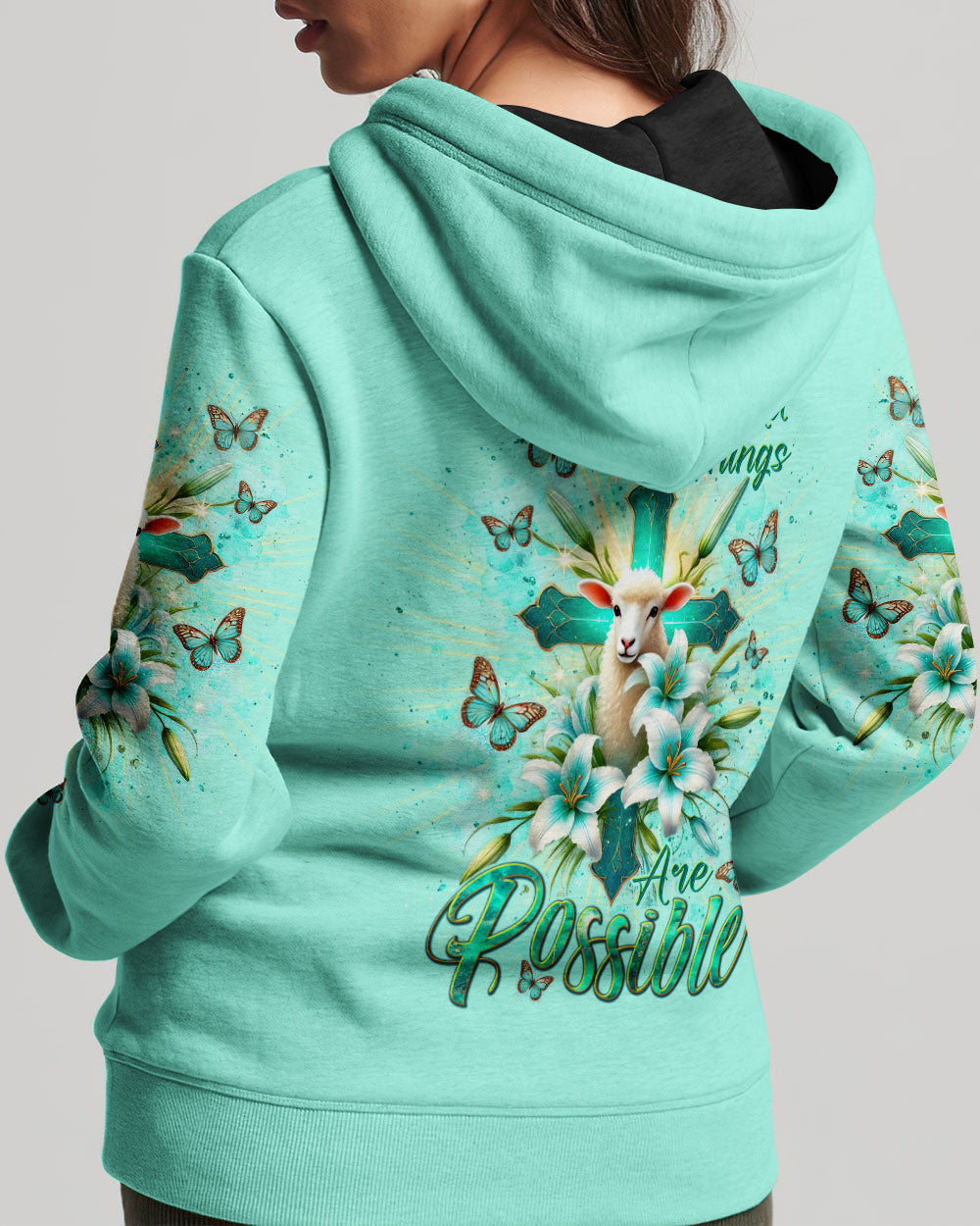With God All Things Are Possible Lamb Women's All Over Print Shirt - Tlnt1701252