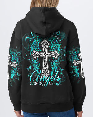 I Believe There Are Angels Among Us Cross Wings Women's All Over Print Shirt - Tlnt1803252