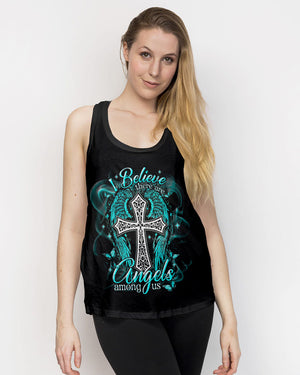 I Believe There Are Angels Among Us Cross Wings Women's All Over Print Shirt - Tlnt1803252