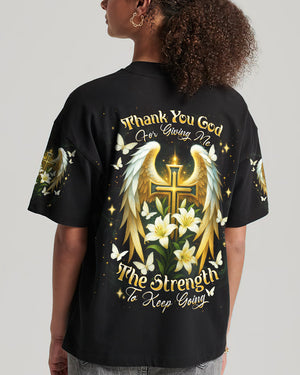Thank You God Cross Wings Women's All Over Print Shirt - Tlnt1804252