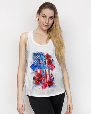 One Nation Under God Floral Flag Women's All Over Print Shirt - Tlnt1903261