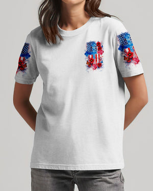 One Nation Under God Floral Flag Women's All Over Print Shirt - Tlnt1903261