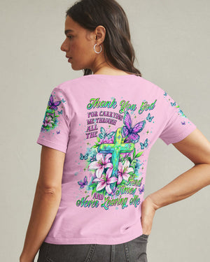 Thank You God For Carrying Me Lilies Women's All Over Print Shirt - Tlnt2105252