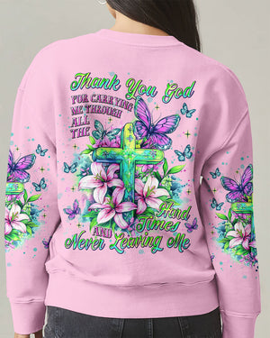Thank You God For Carrying Me Lilies Women's All Over Print Shirt - Tlnt2105252