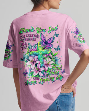 Thank You God For Carrying Me Lilies Women's All Over Print Shirt - Tlnt2105252