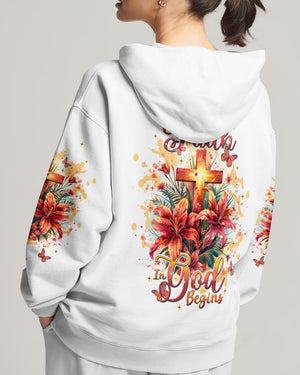 Worry Ends When Faith In God Begins Lilies Women's All Over Print Shirt - Tlnt2204244