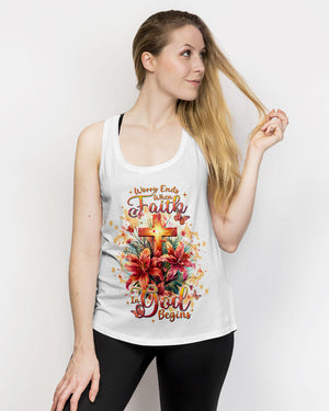 Worry Ends When Faith In God Begins Lilies Women's All Over Print Shirt - Tlnt2204244