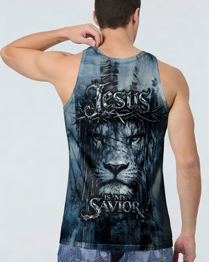 Jesus Is My Savior Lion Watercolor Men's All Over Print Shirt - Tlnt2303263