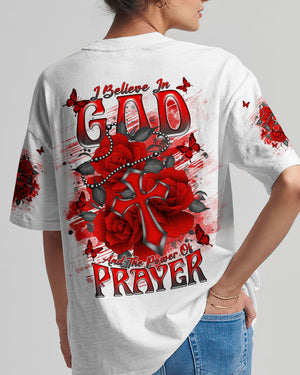 I Believe In God Rose Cross Women's All Over Print Shirt - Tlnt2311243