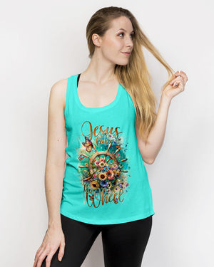 Jesus Take The Wheel Floral Women's All Over Print Shirt - Tlnt2411231