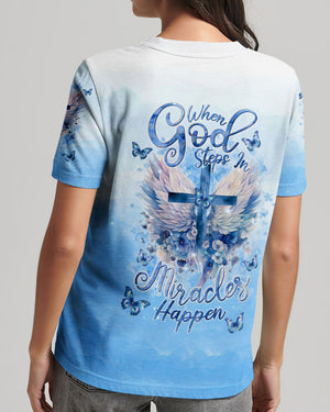When God Steps In Miracles Happen Wings Women's All Over Print Shirt - Tlnt2504245