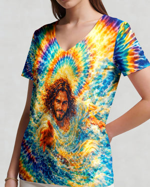 Saved By His Grace Jesus Water Swirl Women's All Over Print Shirt - Tlnt2603262