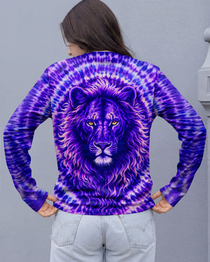 Cross Lion Purple Swirl Women's All Over Print Shirt - Tlnt2701261