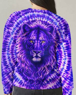 Cross Lion Purple Swirl Women's All Over Print Shirt - Tlnt2701261