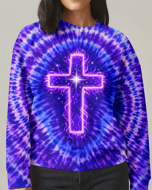 Cross Lion Purple Swirl Women's All Over Print Shirt - Tlnt2701261