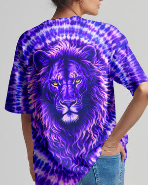Cross Lion Purple Swirl Women's All Over Print Shirt - Tlnt2701261