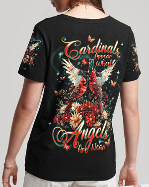 Cardinals Appear When Angels Are Near Women's All Over Print Shirt - Tlnt2703252