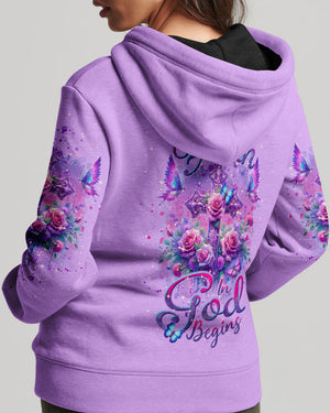 Worry Ends When Faith In God Begins Women's All Over Print Shirt - Tlnt3101243
