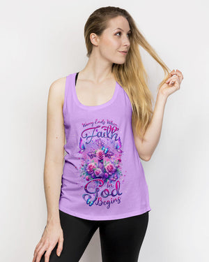 Worry Ends When Faith In God Begins Women's All Over Print Shirt - Tlnt3101243