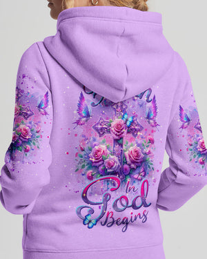 Worry Ends When Faith In God Begins Women's All Over Print Shirt - Tlnt3101243