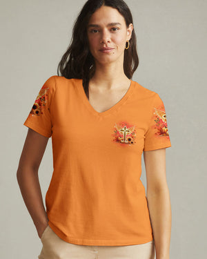 Fall For Jesus He Never Leaves Women's All Over Print Shirt - Tlnz0808244
