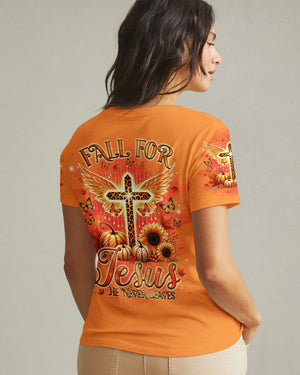 Fall For Jesus He Never Leaves Women's All Over Print Shirt - Tlnz0808244