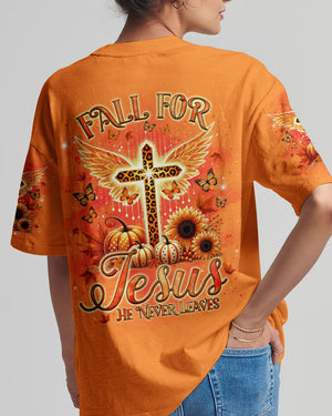 Fall For Jesus He Never Leaves Women's All Over Print Shirt - Tlnz0808244