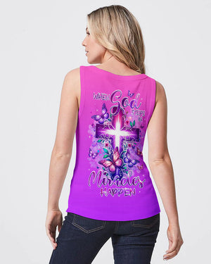 When God Steps In Miracles Happen Women's All Over Print Shirt - Tlnz1007242