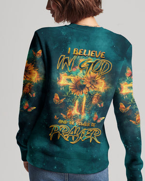 I Believe In God Cross Sunflower Women's All Over Print Shirt - Tlnz1303242