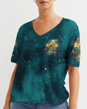 I Believe In God Cross Sunflower Women's All Over Print Shirt - Tlnz1303242