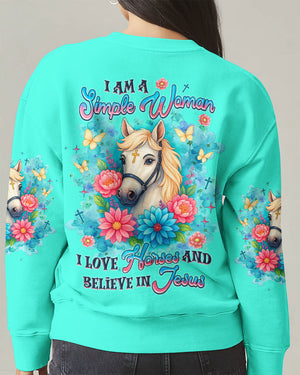 I Love Horses And Believe In Jesus Women's All Over Print Shirt - Tlnz1807254