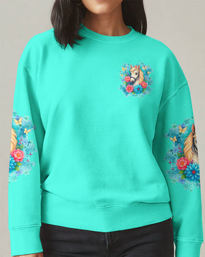 I Love Horses And Believe In Jesus Women's All Over Print Shirt - Tlnz1807254