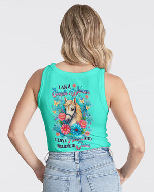 I Love Horses And Believe In Jesus Women's All Over Print Shirt - Tlnz1807254