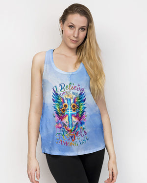 I Believe There Are Angels Among Us Cross Wings Women's All Over Print Shirt - Tlnz1912235