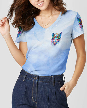 I Believe There Are Angels Among Us Cross Wings Women's All Over Print Shirt - Tlnz1912235