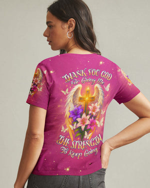 Thank You God Cross Wings Women's All Over Print Shirt - Tlnz2304251