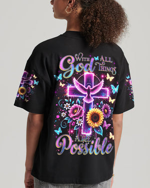 With God All Things Are Possible Women's All Over Print Shirt - Tlnz2409243