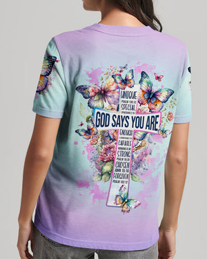 God Says You Are Cross Butterfly Women's All Over Print Shirt - Tlnz2802241