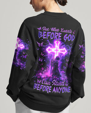 She Who Kneels Before God Warrior Women's All Over Print Shirt - Tlnz2910244