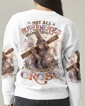 Not All Superheroes Wear Capes Mine Wore A Cross Women's All Over Print Shirt - Tlpq0211242