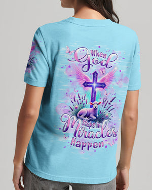 When God Steps In Miracles Happen Lamb Women's All Over Print Shirt - Tlpq2106241
