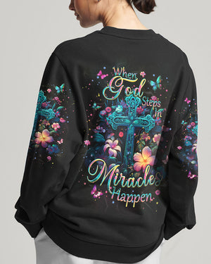 When God Steps In Miracles Happen Women's All Over Print Shirt - Tlpq2604242