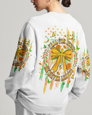 Fall For Jesus He Never Leaves Bow Cross Women's All Over Print Shirt - Tlpq2607243