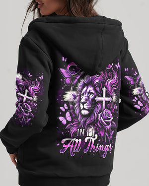 Trust Jesus In All Things Lion Women's All Over Print Shirt - Tlpq2810245