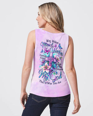 Way Maker Miracle Worker Cross Lilies Women's All Over Print Shirt - Tltr0206254