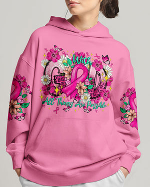 With God All Things Are Possible Breast Cancer Women's All Over Print Shirt - Tltr0608251