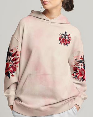 God Is With You Lilies Cross Women's All Over Print Shirt - Tltr0702252