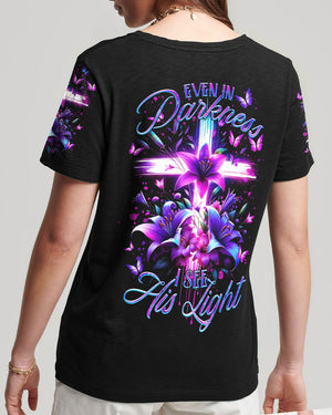 Even In Darkness Cross Lilies Women's All Over Print Shirt - Tltr1001245