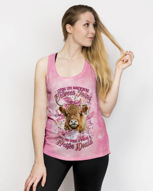 Living Life Somewhere Between Jesus Pink Cow Women's All Over Print Shirt - Tltr1202254